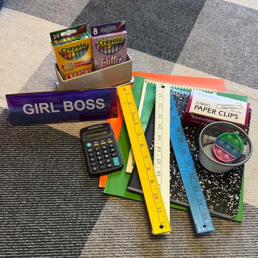 Crayola Crayons and GIRL BOSS office play set